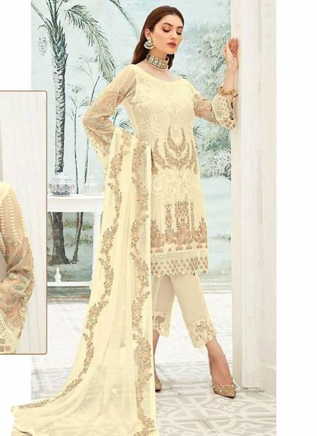 Yellow Colour RAMSHA R-489 NX Heavy Festive Wear Designer Pakistani Salwar Suit Collection R-489 E